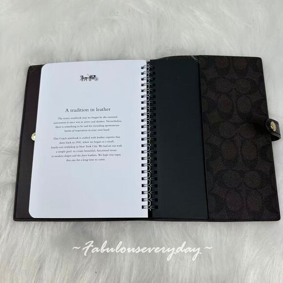 Coach Notebook In Signature Canvas In Brown Black 222 NWT - Picture 4 of 5